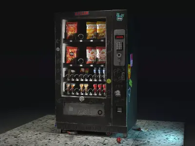 Vending machine worn out lowpoly  Low-poly 3D model