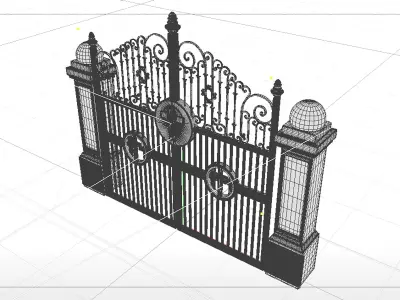 Large Gates And Pillars 3D model