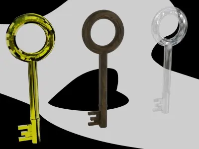 Antique key Low-poly 3D model purchase
