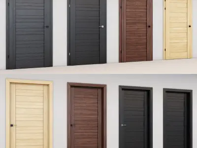 Doors modern set of 4  3D model