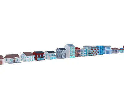 simple buildings 3D model