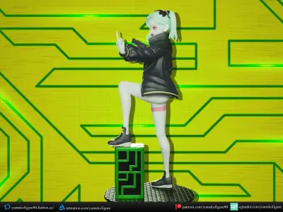 Rebecca cyberpunk edgerunner figure 3d 3D print model