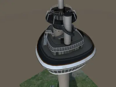 Euromast Tower Rotterdam 3d model low-poly Low-poly 3D model