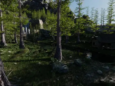 Old House in Forest Scene 3D model