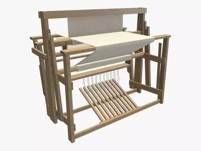Medieval Floor Loom Trap Low-poly 3D model