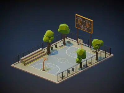 Basketball Complex Low-poly 3D model