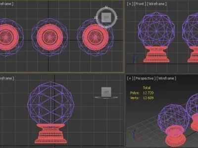 Crystal Faceted Cut Glass Knob 3D model