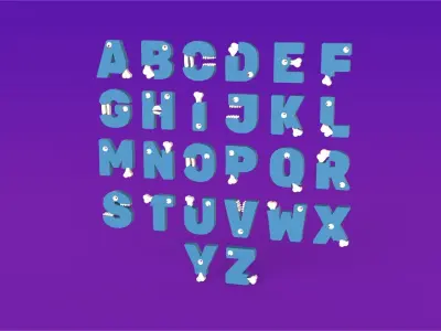 Cartoon Alphabet Halloween 001 Low-poly 3D model