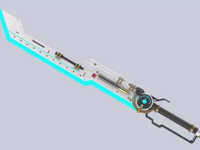 Scifi greatsword Low-poly 3D model