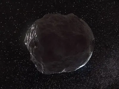 Detailed round asteroids high-poly set 3D model