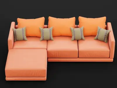 Modern angle sofa 3D model