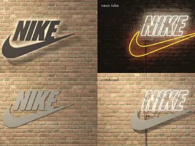 logo sign nike 3d Low-poly 3D model