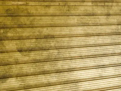 Golden Metal Rollup Door PBR Seamless Texture