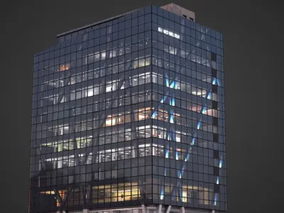 Tokyo Corporate Office Building Low-poly 3D model