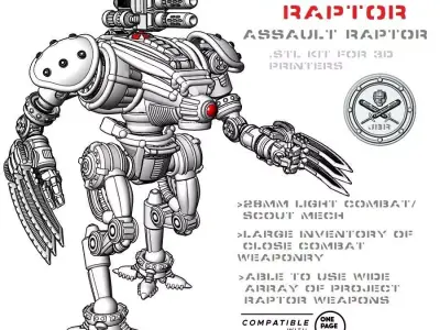 Project Raptor-Assault Raptor in 28mm 3D print model