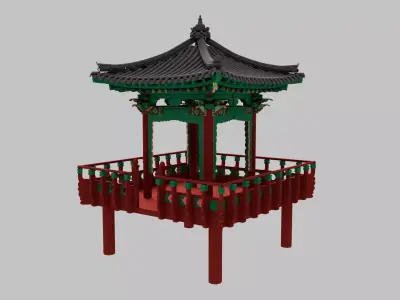 Korean Gazebo 3D Model 3D model