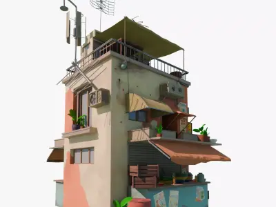 Cartoon Stylized House 01 Low-poly 3D model