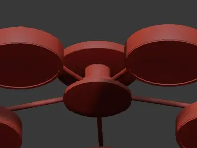SHARK ceiling light with four round lights 3D model