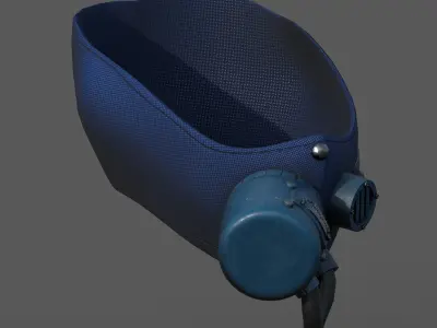 Gas mask respirator scifi futuristic  Low-poly 3D model 18