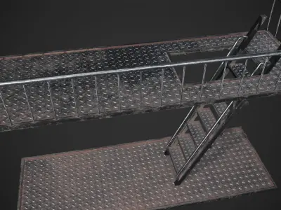 Game ready platform and stains  Low-poly 3D model