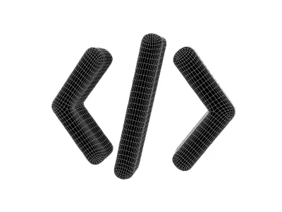 Coding Symbol v1 004 Low-poly 3D model