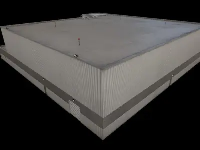 3D Building Low Poly  Low-poly 3D model