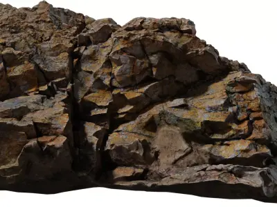 Ultra Realistic Rocky Boulder Low-poly 3D model