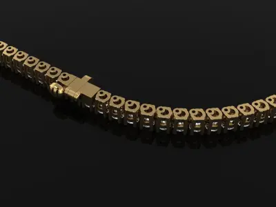 Diamond Tennis Necklace Links 2MM 3D print model