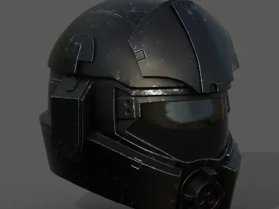 Helmet scifi military combat futuristic technology  fantasy  Low-poly 3D model
