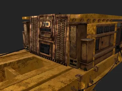 Old Rust Oil Platform Low-poly 3D model