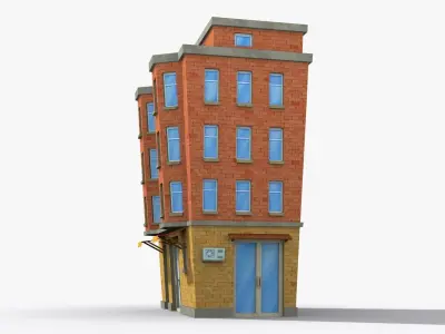 Cartoon Building x27 Low-poly 3D model