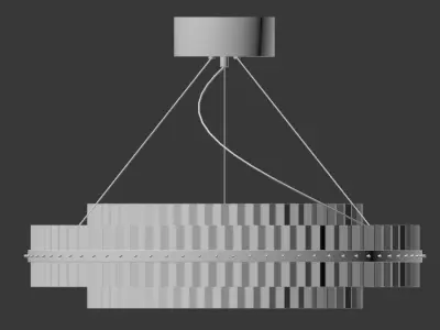 Round Glass Chandelier  3D model