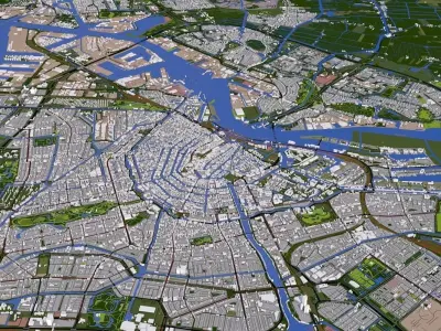 Amsterdam City of Europe Low-poly 3D model