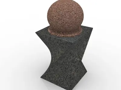 Floating Sphere Marble 3D model