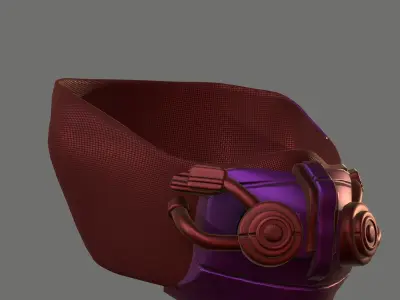 Gas mask helmet 3d model scifi Low-poly  Low-poly 3D model 205