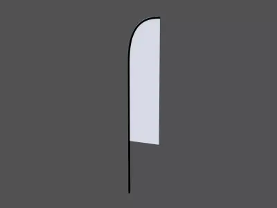 Customizable Feather Flag Low-poly 3D model