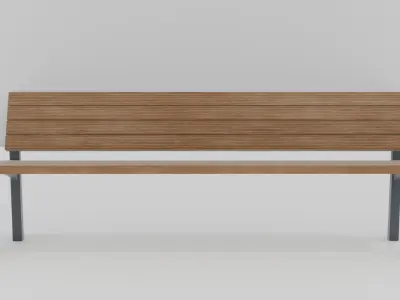 Outdoor Wooden Bench 17 Low-poly 3D model