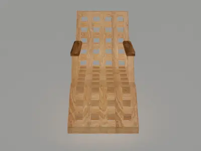 Wooden lounger Low-poly 3D model