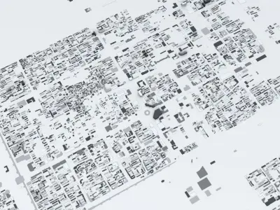 Xian Streets and Buildings 3D model