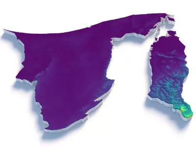 Brunei Country Terrain 3D model