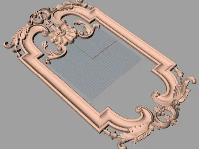 European style flower 3D relief STL Model for cnc engraving E094 3D model