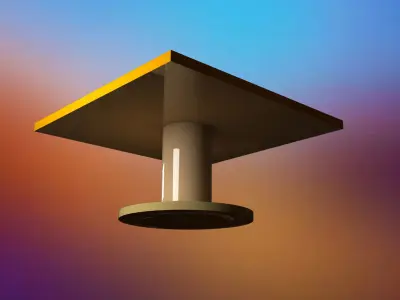 Square Round Table Free 3D model