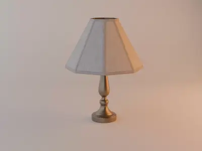 Table Lamp with Fabric Lampshade 5 textures Low-poly 3D model