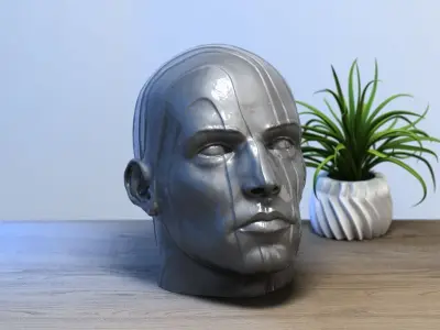 Human modern Headphone Stand Cyborg Headset Stand 3D print model