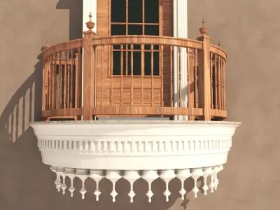 Balcony Door 5 3D model