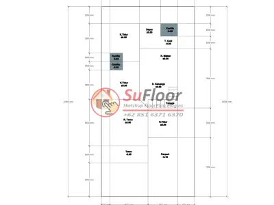 House 11x22m code 496- Sketchup 3D model 3D model 3D model