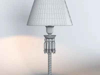 TORCH LAMP WHITE LAMPSHADE 3D model