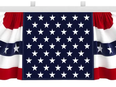 American Flag Bunting Banner 3D model