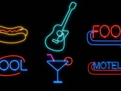 Neon Signs Asset Pack 3D model