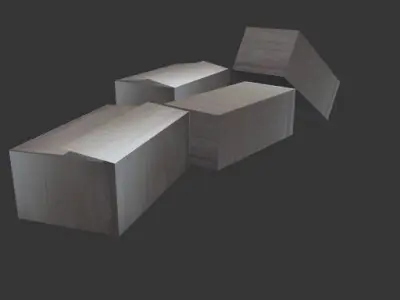 Cardboard boxes Low-poly 3D model